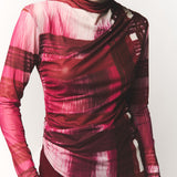 Alpha Burgundy Mesh Top