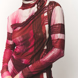 Alpha Burgundy Mesh Top